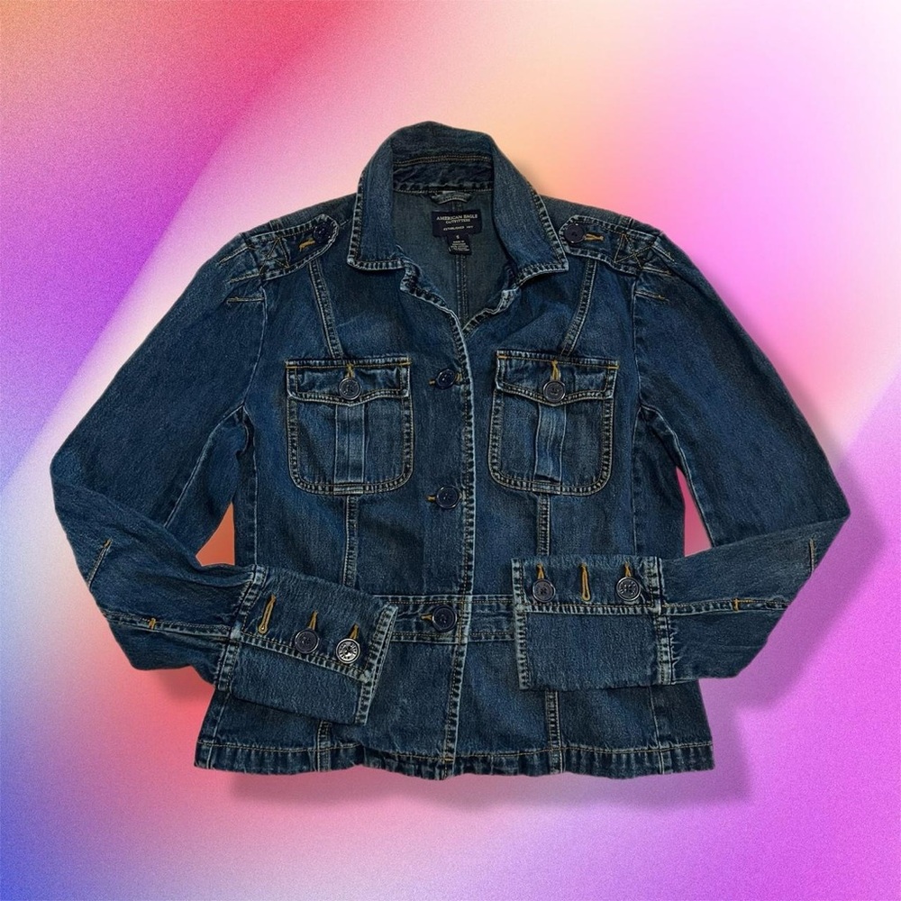 American Eagle Outfitters Dark Blue Jean Jacket